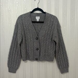H&M Charcoal Cable Knit Cardigan
